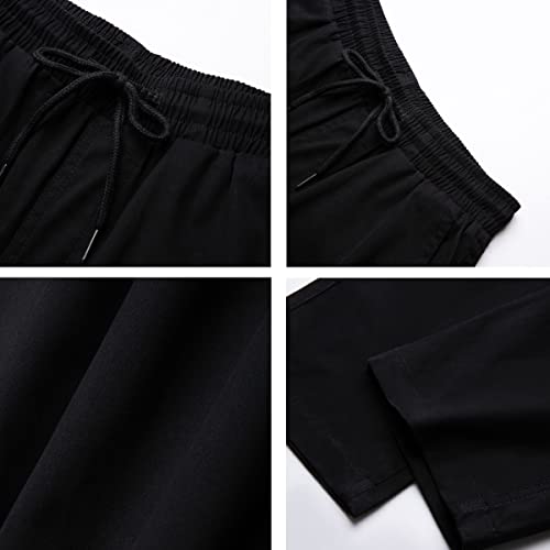 Wzikai Mens Cargo Pants Relaxed Fit Drawstring Joggers Sweatpants For Men Workout Casual Long Trousers Black Xxxl #TOP5