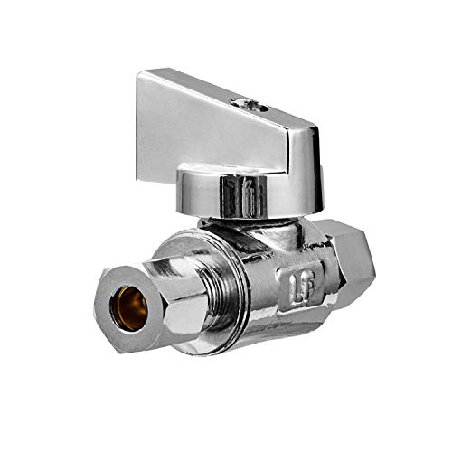 Minimprover 2 Pack Premium Brass 1/4" Compression X 1/4" Compression Angle Valve Quarter Turn Water Straight Angle Valve #TOP4