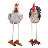 Genérico Figura De Pollo | 2 Piezas Decoración de Exterior Resistente a la Intemperie | Y Decoraciones De Jardín,para Césped Porche Patio Cubierta Sendero Hogar Cocina Escritorio Estante