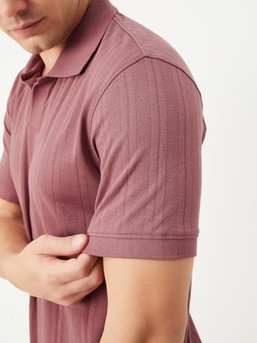 Image of Max Men Ribbed Knit Polo T-Shirt