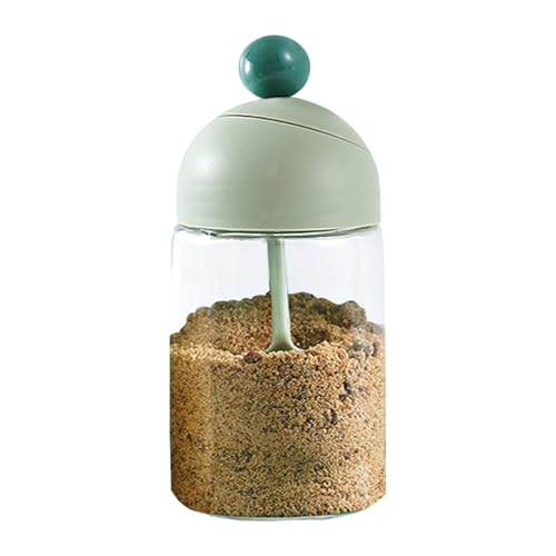 Dispensador de sal y pimienta, dispensador de sal transparente de 250 ml con tapa y cuchara, multifuncional, fácil acceso, utensilios de cocina para azúcar y condimentos, 6,6 x 14 cm Dispensador de sal y pimienta, dispensador de sal transparente de 250 ml con tapa y cuchara, multifuncional, fácil acceso, utensilios de cocina para azúcar y condimentos, 6,6 x 14 cm