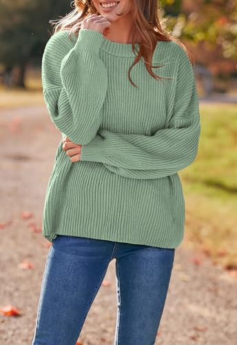 Image of PRETTYGARDEN Womens Sweaters Spring 2026 Oversized Chunky Knitted Pullover Sweater Casual Long Sleeve Crewneck Cute Sweaters