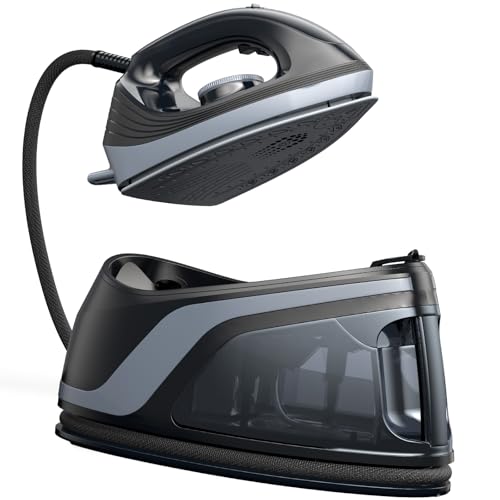 Image of Sundu Steam Iron for Clothes with Rapid Heating Ceramic Coated Soleplate, 1600W, Auto-Off Safety, Burst of Steam, Self-Clean, Anti-Calc, Anti-Drip 1400ml Water Tank for Clothes Ironing,Space Black