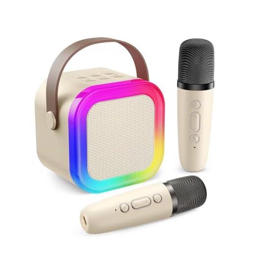 Fede Karaoke 2 Micrófonos para Niños, Mini Karaoke Infantil Micrófonos Inalámbricos Altavoz Bluetooth Portátil con Efectos de Cambio de Voz y Luces LED, Mejores Juguetes Regalos para Niñas y Niños