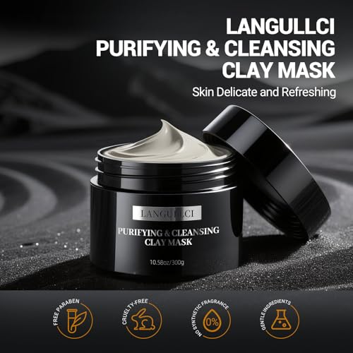 Purifying Kaolin Clay Mask & Mud Face Mask - Blackhead Remover, Oil Control for Sensitive/Oily/Dry Skin | Detoxifying Scrub & Pore Cleaner | Helps Reduce Pores & Acne | 10.5oz - Image 3