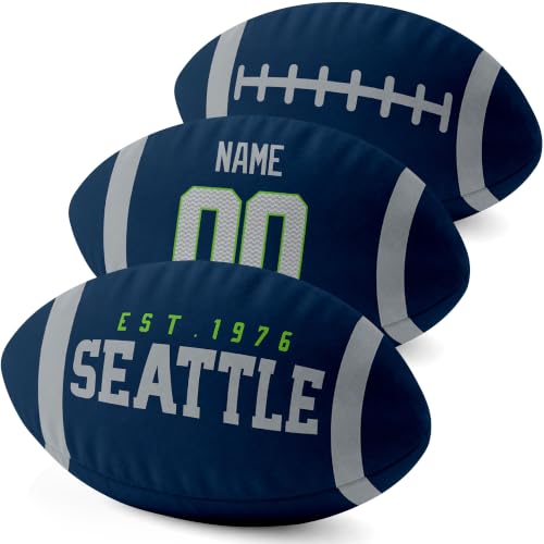 Image of ANTKING Seattle Throw Pillow 2 Packs Custom Name Number Gifts | Personalized Gift for Youth for Birthday Christmas