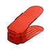 AGWa Zapatero de almacenamiento de plástico, Hebilla integrada Zapatero de un solo pie, Zapatero doble simple, Adecuado para zapatos individuales,rojo