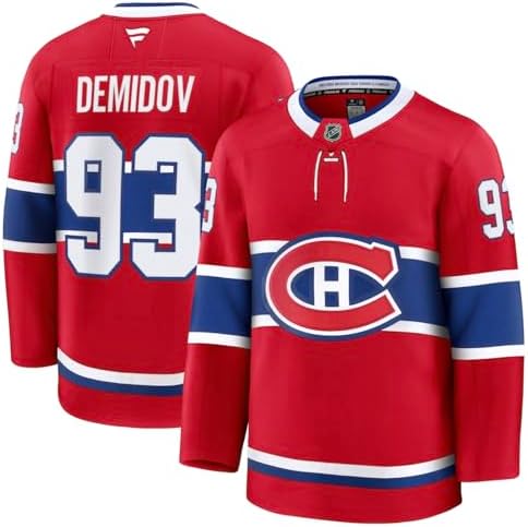 Fanatics Ivan Demidov Montreal Canadiens Home Premium Jersey - Red (CA/US, Alpha, X-Large, Regular, Regular)