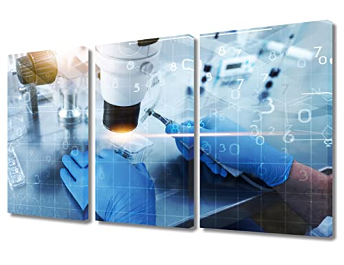 Image of TUMOVO Clinical Laboratory Wall Decor 3 Panels Medical Examination Pictures Wall Decor for Bedroom Young Scientist Wall Art Posters and Prints Framed Ready to Hang (36 inch Wx24 H)