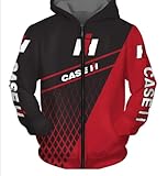 Loose Sportswear Hoodie Herren Case-IH Bedruckter Hoodie Jacke Strickjacke Reißverschluss Lässiger Pullover Sport Hoodie,A,M