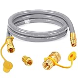 GasSaf 6 FT 1/2' ID Natural Gas Hose with Quick Connect Fitting, Natural Gas Conversion Kit for Gas Grill, Generator, Patio Heater and More - CSA Certified