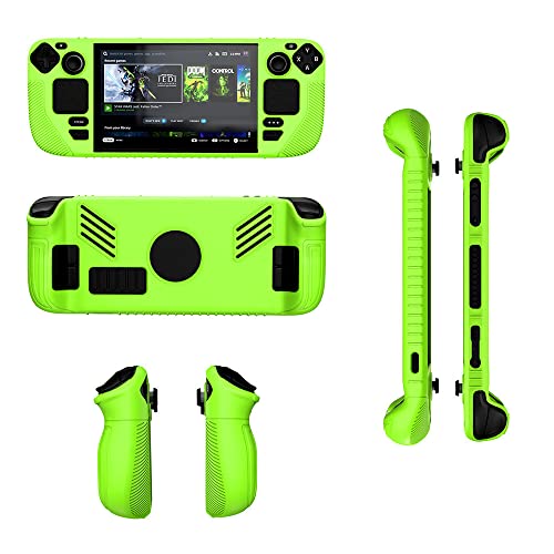 N+B Funda Protectora para Steam Deck, Funda de Silicona de protección Completa, diseño ergonómico, Antideslizante, antigolpes, Funda para Consola de Juegos (Verde)