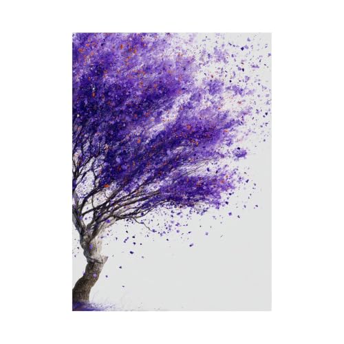 Cuadro de pared botánico morado ideal para crear un ambiente relajante en el baño o la cocina