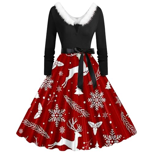 Robe pull pour femme en maille tricotée trapèze col V