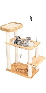 Amazon | なになにLife ＼クッション入りベッド／ キャットタワー