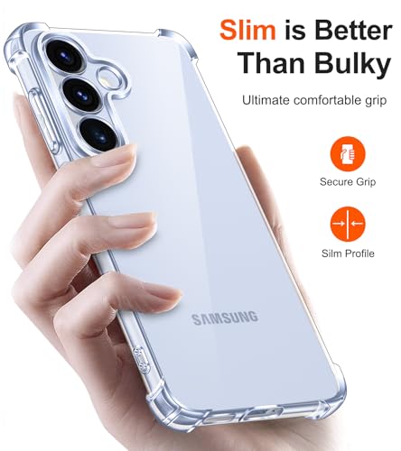Image of Lustree Back Cover Transparent Case Compatible with Samsung Galaxy S26 | Clear + TPU Case with 4 Corner Air Cushion Protection & Camera Protection | Slim& Stylus Cover