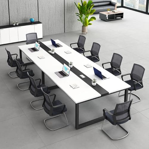 ENWYTE 会議用テーブル 160-360cm パソコンデスク 長机 4?12人用 オフィスデスク 事務机 厚肉鋼管 強力な耐荷重性 会議研修デスクミーティング 長尺 ミーティングテーブル 商談用 大人数会議対応 ミーティング カンファレンストレーニング