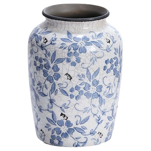 OUNONA Ceramiczny Wazon Dekoracyjny Stylu Chińskim z Niebiesko-białej Porcelany Retro Wazon Do Kwiatów Stół Do Domu i Aranżacji Kwiatów