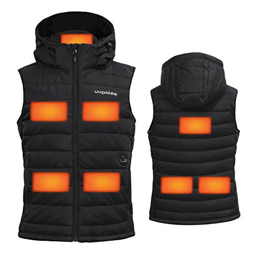 Uupalee Women's Heated Vest With Detachable Hood Lightweight Thermal Jacket (Battery Included) Black L #TOP5