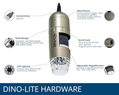 Image of Dino-Lite AM4113T - 1.3MP, 20x - 50x, 200x, Microtouch, Measurement