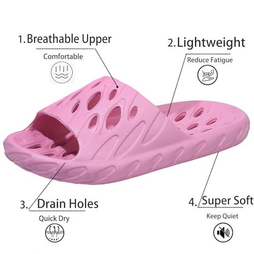 Image of FINLEEO Shower Sandals with Drainage Holes - Quick Drying Bathroom & Gym Slippers for Men and Women