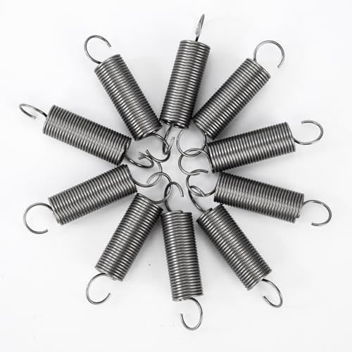 GUNGY Zugfedern mit Haken Edelstahl Zugfeder Spannfeder 45mm Außendurchmesser 10mm Drahtdurchmesser 0,9 mm Maximale Zugkraft 1,10kg 0,9x10x45mm 10 Stück