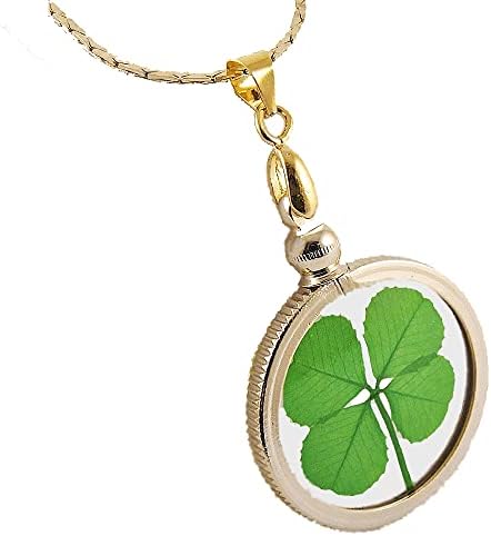 Clovers Online Good Luck Four Leaf Clover Gold Charm Pendant Necklace