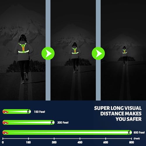 West Biking Warnweste Fahrrad Led Reflektorband Laufweste, USB aufladbar Leuchtband Joggen Reflektierende weste Leuchtweste, Elastische Einstellbar Lauflicht Erwachsene Kinder Hund Wandern