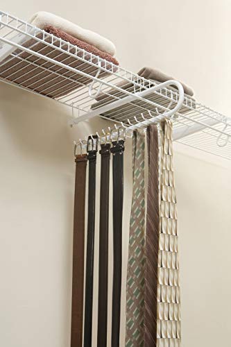 Rubbermaid FastTrack Tie & Belt Holder, White (FG3R14FTWHT) (Renewed)