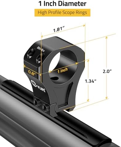 CVLIFE Precision 1 Inch Dovetail Scope Rings - High Profile Mounts with 1 Stop Pin - Rifle Scope Rings Fit 11mm and 3/8 inch Dovetail Rail - 2 Pieces — view 3