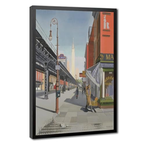 Toile New York Charles Goeller : Décoration Murale Salon et Bureau Style Loft Urbain
