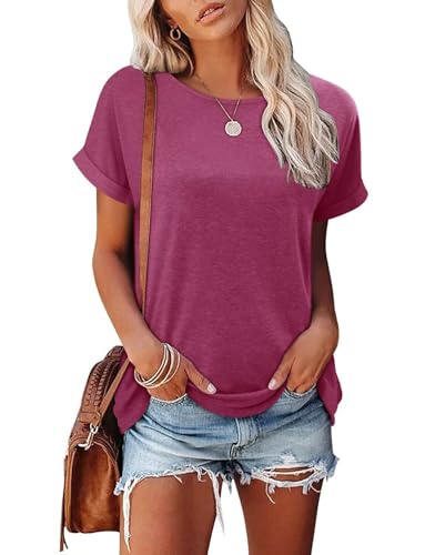 KISSMODA Summer Short Sleeve T Shirt Loose Fit Casual Dressy Women Top 2025 Trendy Ladies Fashion Blouses(S-3XL)