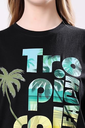 Image of London Hills Women's Cotton Oversized Fit Tshirt |Printed Oversized t Shirts Longline Drop Shoulder Boho Style T-Shirt