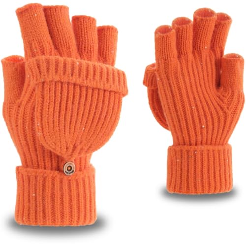Guantes de invierno convertibles con protección térmica y medio dedo