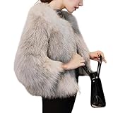 [UQQA] 【品良く冬を暖かに】 ファーコート アウター レディース シャギー ふわふわ 心地よい 着心地 快適 ソフト デイリーユース 着回し お出かけ お呼ばれ 高見え フェミニン お洒落 上品 エレガント グレー L