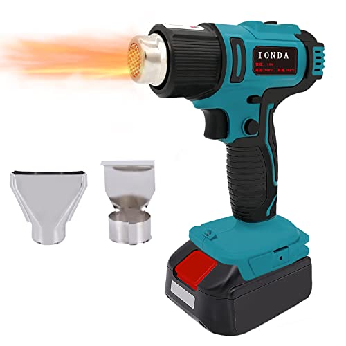 IONDA Schnurlose Heißluftpistolenkompatibel Passend Für Makita 18v Akkutemperaturbereich 50-500 °cleichtes Und Tragbares2 Düsengeeignet Für PVC-schrumpfung, Farbablösung Usw-Batterie*1 Cover