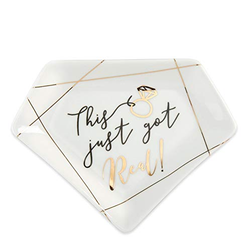 This Just Got Real Trinket Dish - Jewelry Holder/Catchall Ceramic Gift, Perfect for Bridal Shower and Wedding