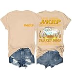 WKRP Turkey Drop - Camiseta WKRP para Acción de Gracias, primera anual WKRP Día de Acción de Gracias, caqui, L