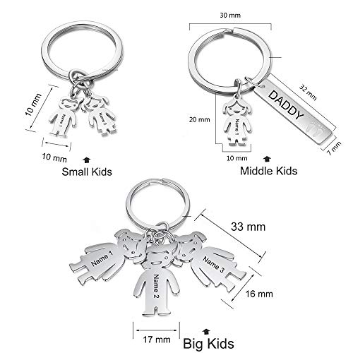 Personalized Keychain for Men Women with 1-6 Children Charms Custom Keyring2