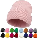 ZOORON Kids Beanie Boys Girls Beanies Children Winter Hats Children Knit Warm Caps Kids Soft Beanie Cap Pink