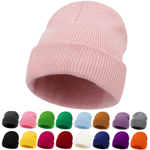 ZOORON Kids Beanie Boys Girls Beanies Children Winter Hats Children Knit Warm Caps Kids Soft Beanie Cap Pink