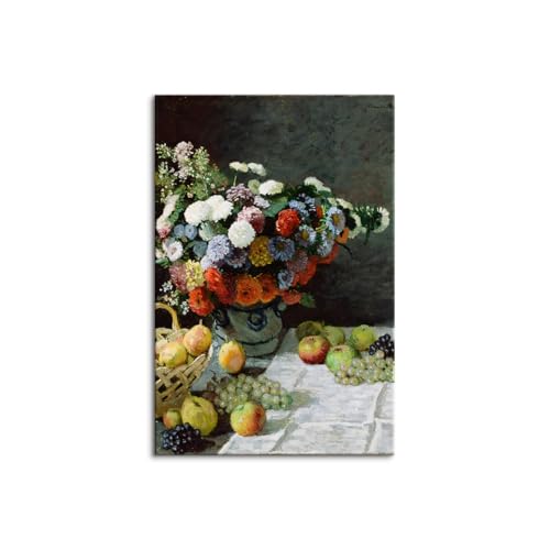 �N���[�h ���l �w�ԂƉʕ��̂���Õ��x �G�� �ؘg�t���̊����i �A�[�g�p�l�� �C���e���A �ǉ� ������� �A�[�g�|�X�^�[ (50x70cm�i20x28in�j,A)