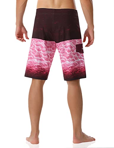 Nonwe Mens Swimming Trunks With Mesh Lining Funny Swimwear Bathing Suits Red & White 32 #TOP2