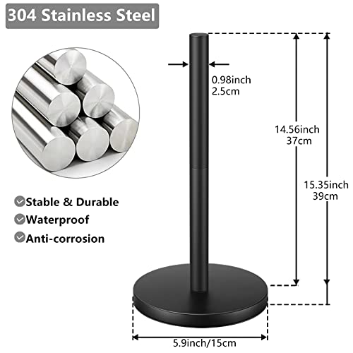 Free Standing Toilet Paper Holder Stand, 304 Stainless Steel Toilet Paper Storage Matte Black For Bathroom, Restroom #TOP5