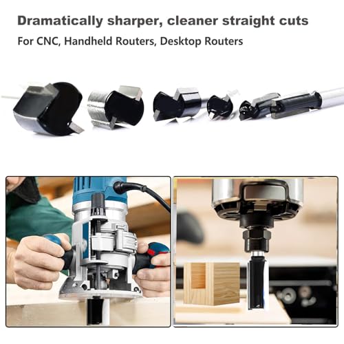 SICWOOD 6-Piece Straight Router Bit Set