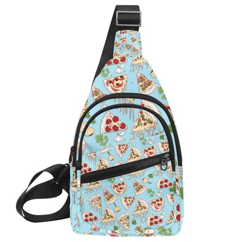 Sac à bandoulière pizza multicolore léger voyage et randonnée