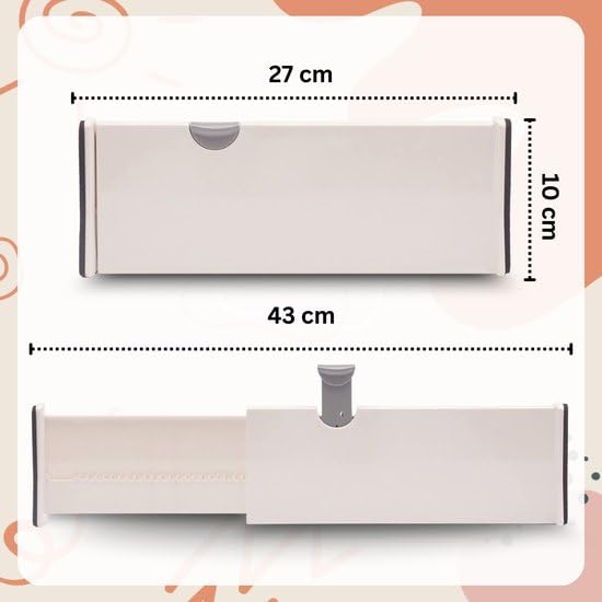 Schubladenteiler 12er-Set – verstellbar 28–43 cm – 10 cm hoch – Weiß