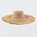 Fashionable Bohemian Summer Outdoor Tassel Large Brim Sunshade Hat Leisure Vacation Woven Fur Brim Straw Hat for Women Brown