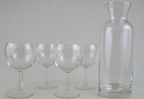 Home Essentials Red Series 5Pc Carafe And Wine Glass Set #TOP4