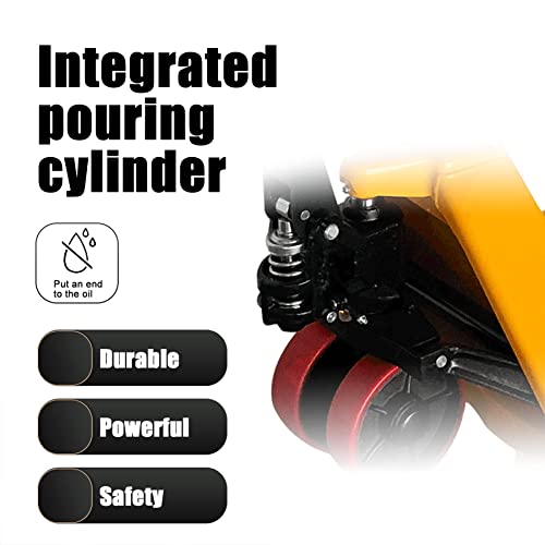 Image of APOLLOLIFT Pallet Jack Truck, 5500lbs Capacity 27 inch W x 48 inch L Forks Manual Standard Duty Pallet Truck for Industrial Use-PU Wheel for Warehouse
